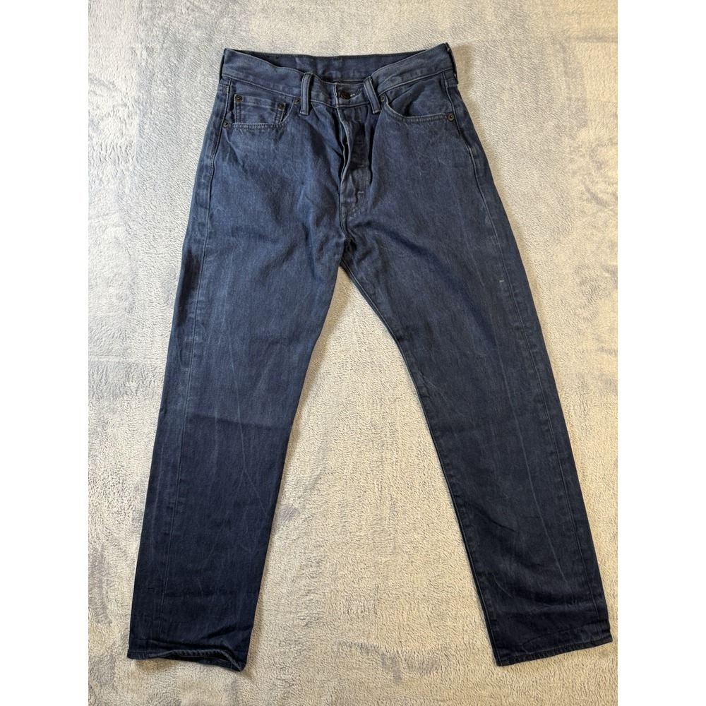 Levi's 501 Men Original Fit Shrink To Fit Jeans Cobalt Blue Button Fly 28x28